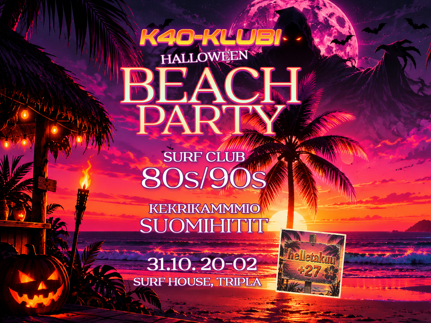 Halloween Beach Party Surf Housessa, Triplassa